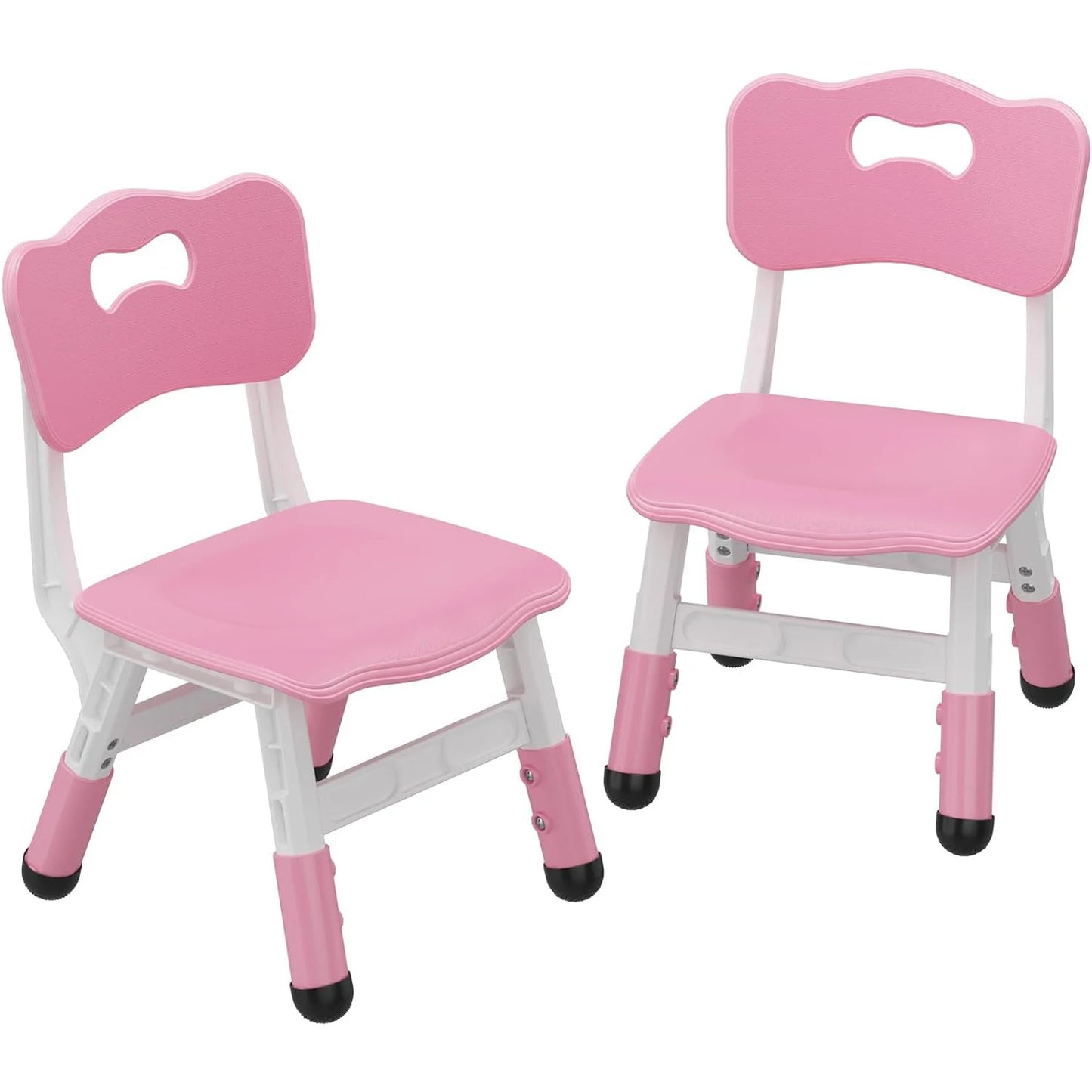 2-Pack Adjustable Kids Chairs 3-Level Height Toddler Chair Ergonomic Plastic Indoor/Outdoor Chair for Age 2-8,Non-Slip Stackable