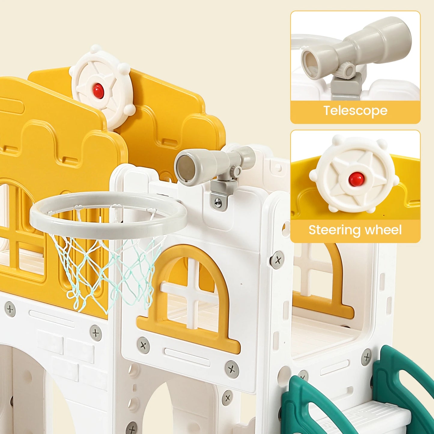 8 In 1 Toddler Indoor Playground With Slide And Climber