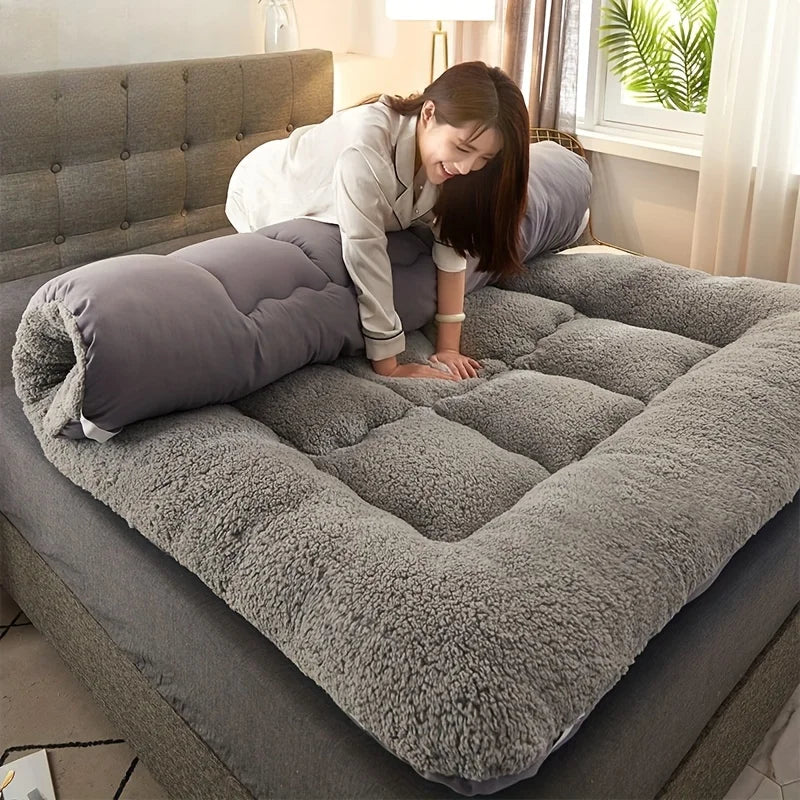 Sherpa Mattress Topper, Thickened, Warm, Skin-Friendly And Soft Naked Sleeping Mattress, Dormitory Single Bed Single Apartment S