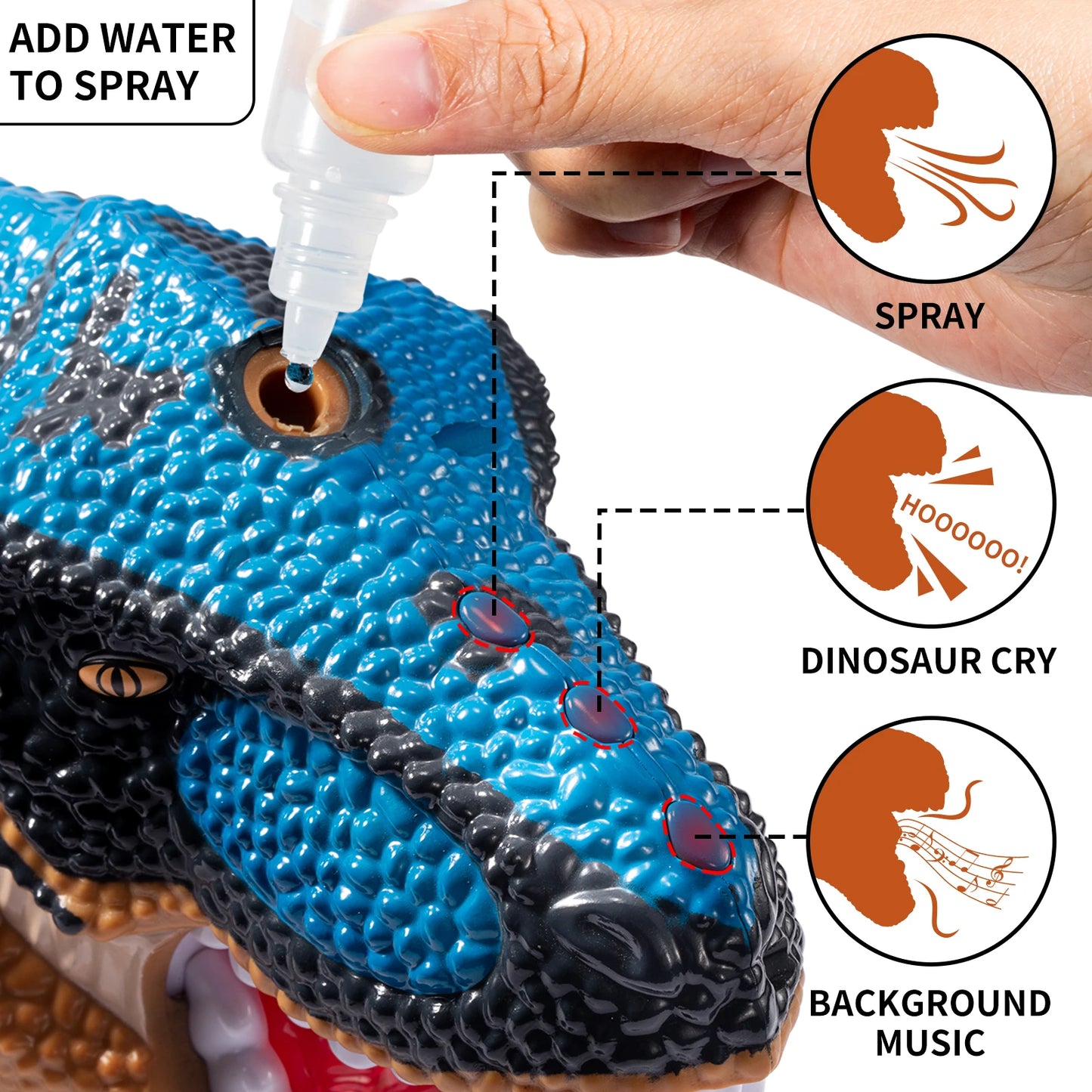 Large Dinosaur Toys For 3-8 Kids Tyrannosaurus Rex With Mist Spray Light And Sounds Storage Dinosaur Toys With 10 Mini Dinosaurs
