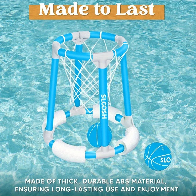 Joyfy Floating Pool Basketball Hoop Set With Balls