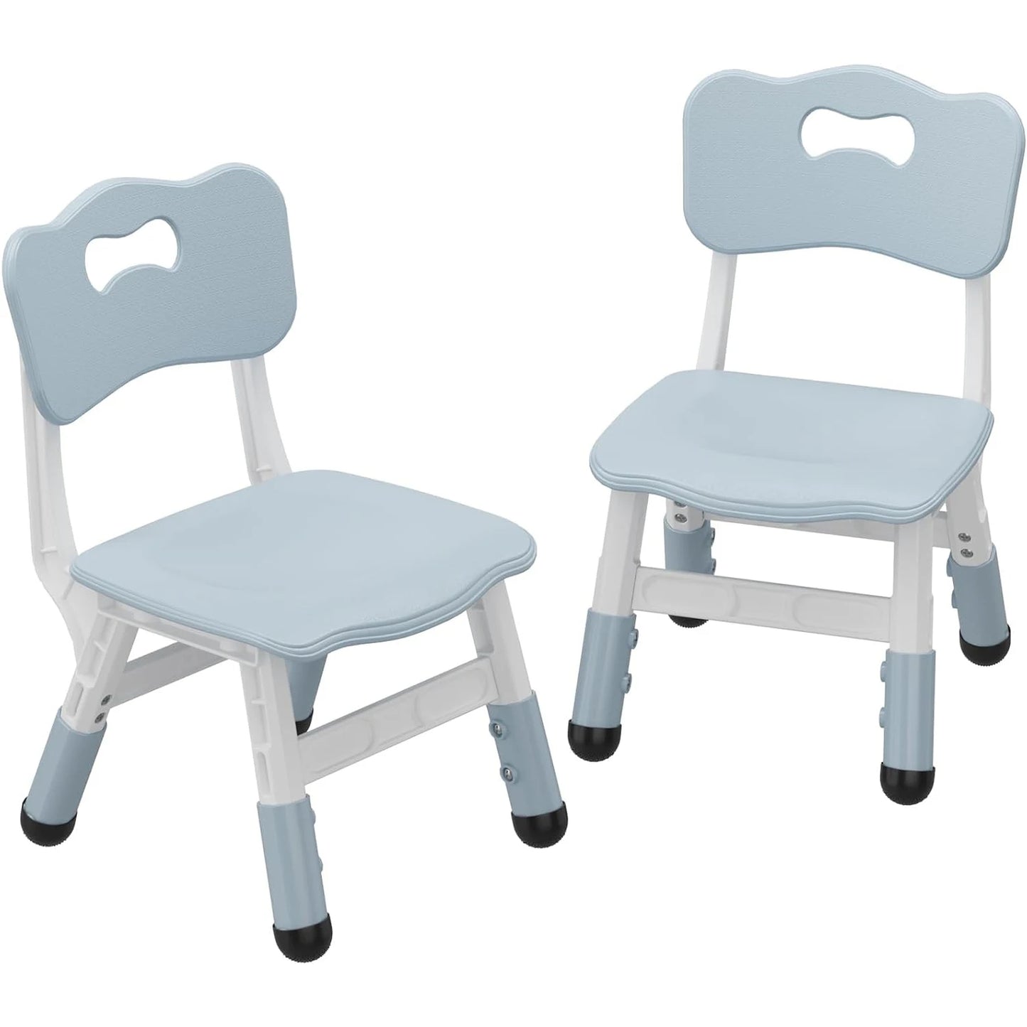 2-Pack Adjustable Kids Chairs 3-Level Height Toddler Chair Ergonomic Plastic Indoor/Outdoor Chair for Age 2-8,Non-Slip Stackable