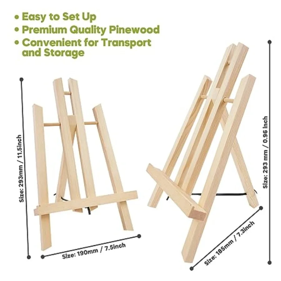 Tabletop Easel, Portable A-Frame Tripod Tabletop Easel Set for Painting Party and Displaying Canvases, Photos, Display Tripod H