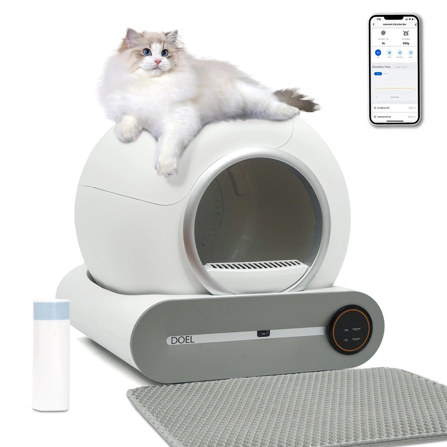 DOEL Automatic Self Cleaning Cat Litter Box App WiFi