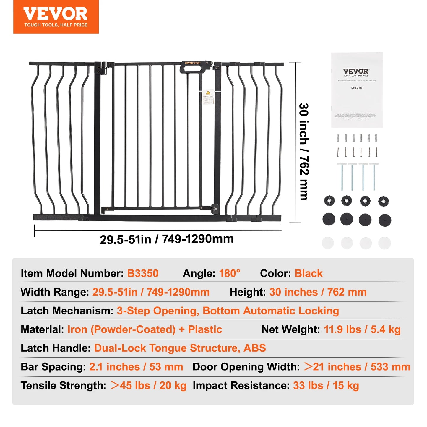 SucceBuy Walk Through Baby Gate Pressure Mount Doorway Safety Barrier