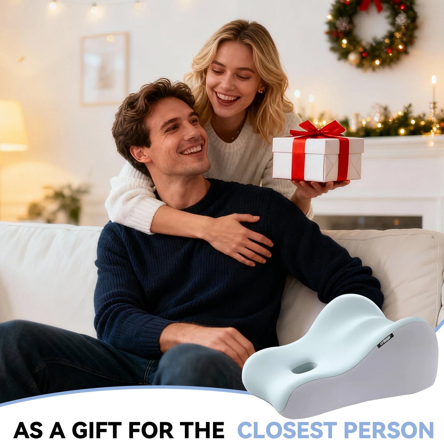 Upgraded Version Couple Pillow - Dual-Purpose for Sitting & Lying, Bed Suitable for, Spouses, Back - Dry Only, Comfortable & Breathable for Bed Or Couch Use
