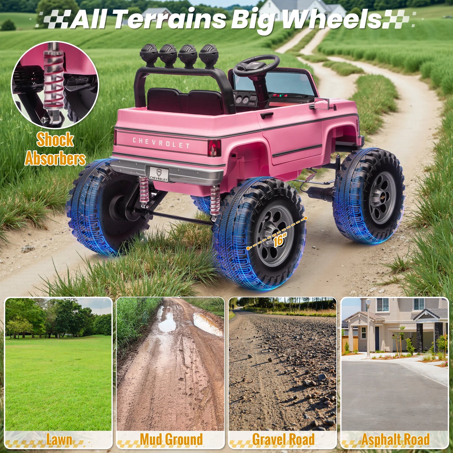 JOYRACER Licensed Chevrolet Cheyenne 24V Ride On Car