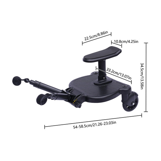 Universal Stroller Board, Stroller Glider Board with Detachable Seat Standing Board,  Holds Children Up to 25KG/55Lbs