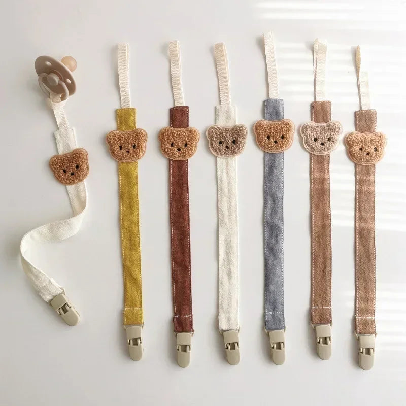 Cute Bear Pacifier Clip Chain for Teething and Soother Holder
