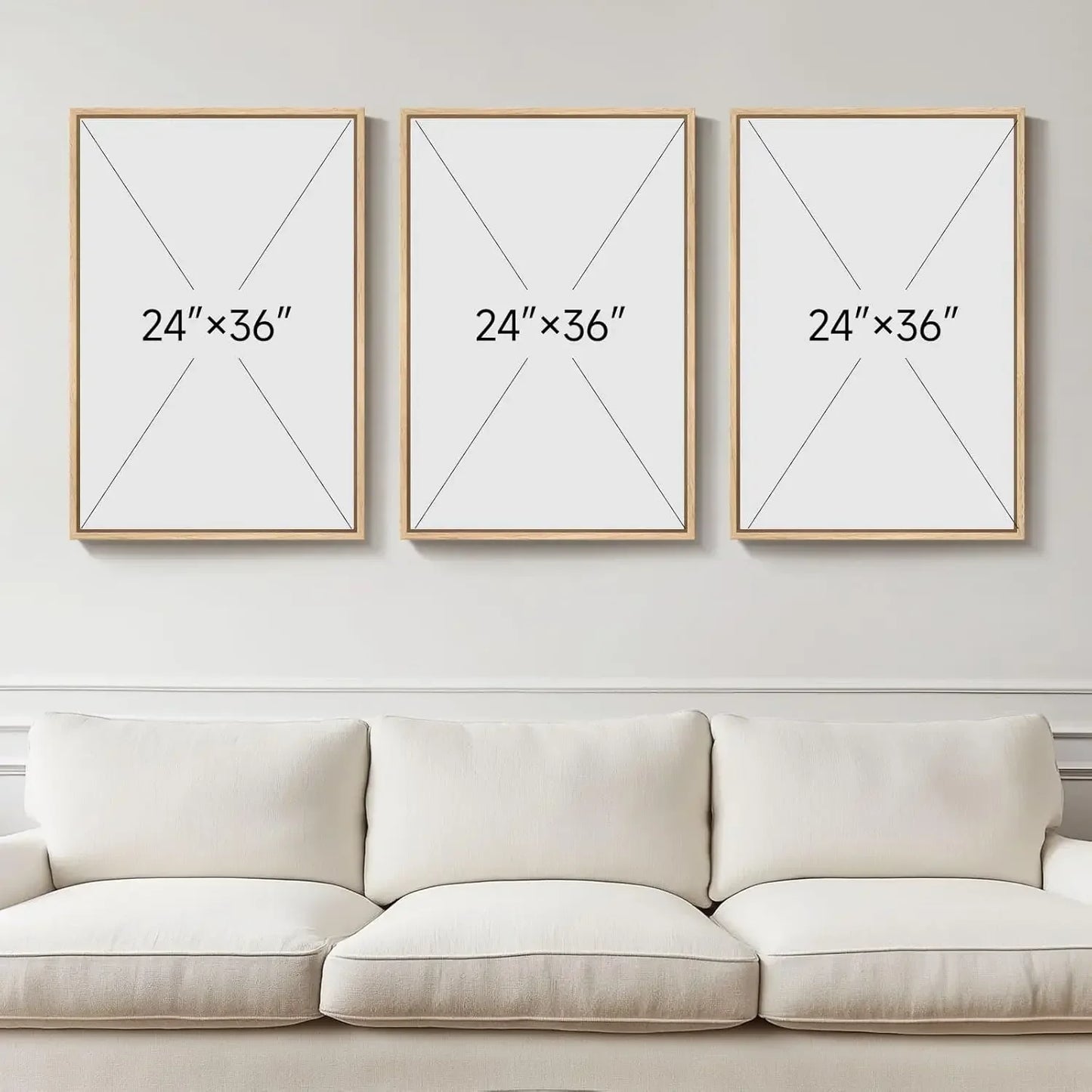 Neutral Abstract Wall Art Set In Boho Canvas Prints
