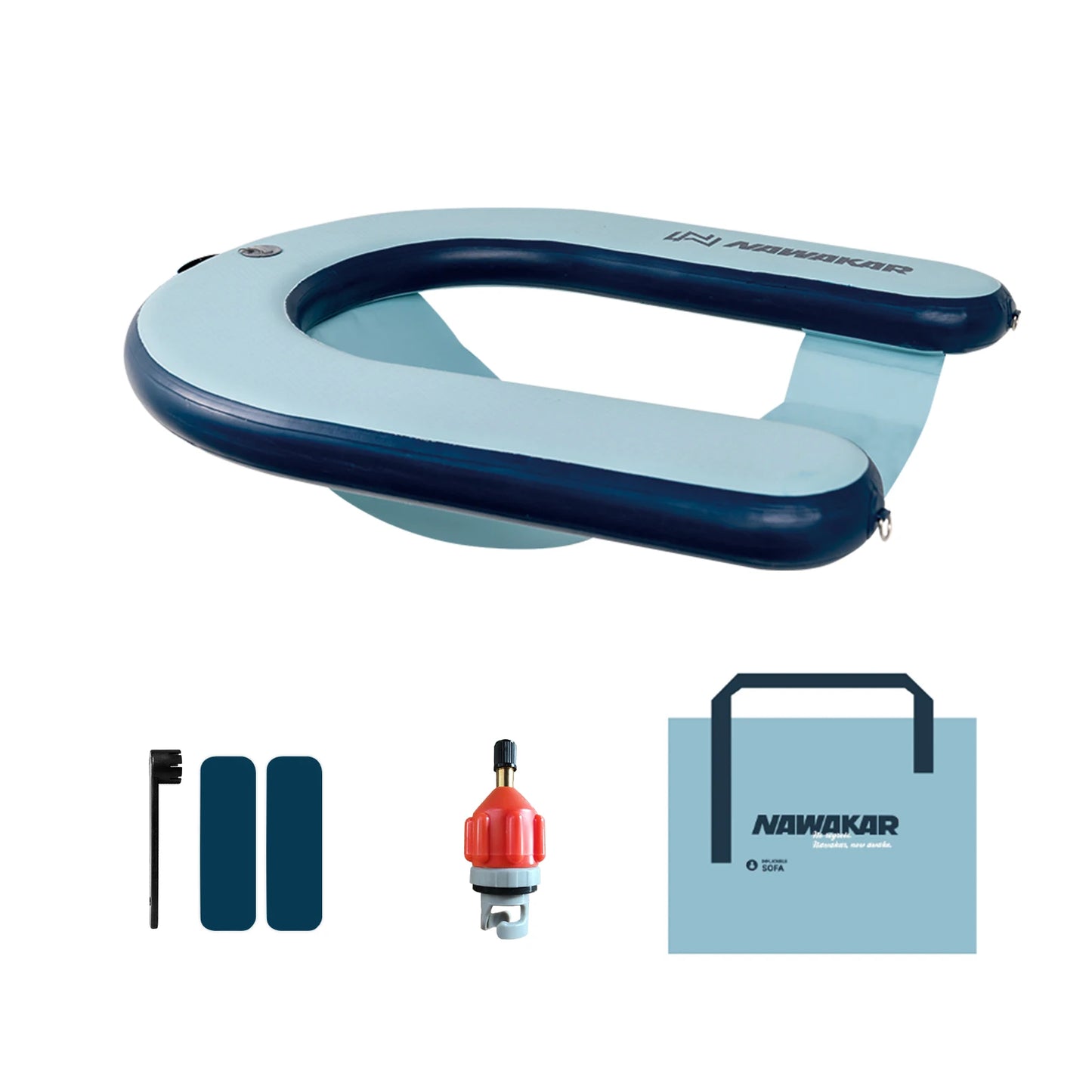 Nawakar Inflatable Water Sofa Inflatable Water Chair Comfortable U-Shaped Inflatable Single Floating Lounge Chair for Swimming Pool Party Beach Summer