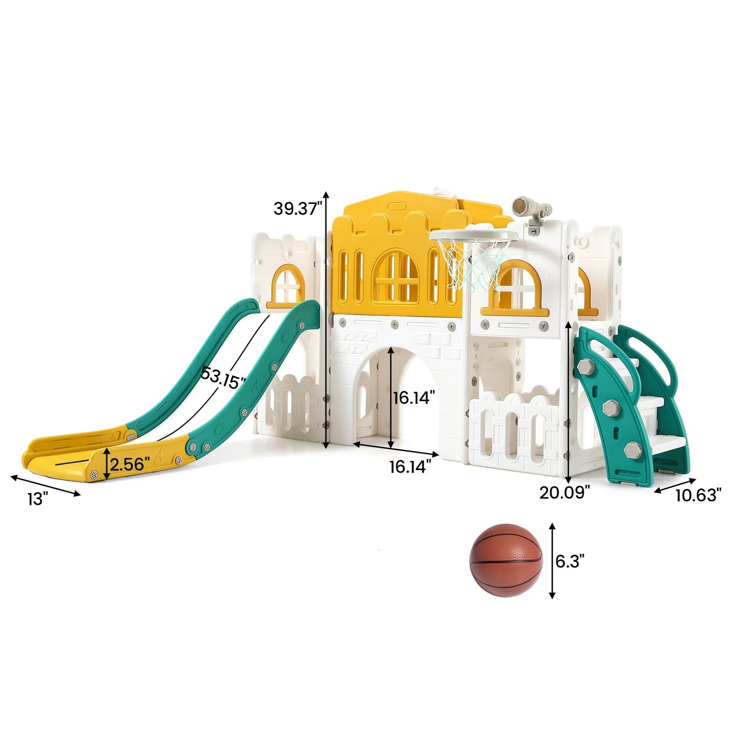 8 In 1 Toddler Indoor Playground With Slide And Climber