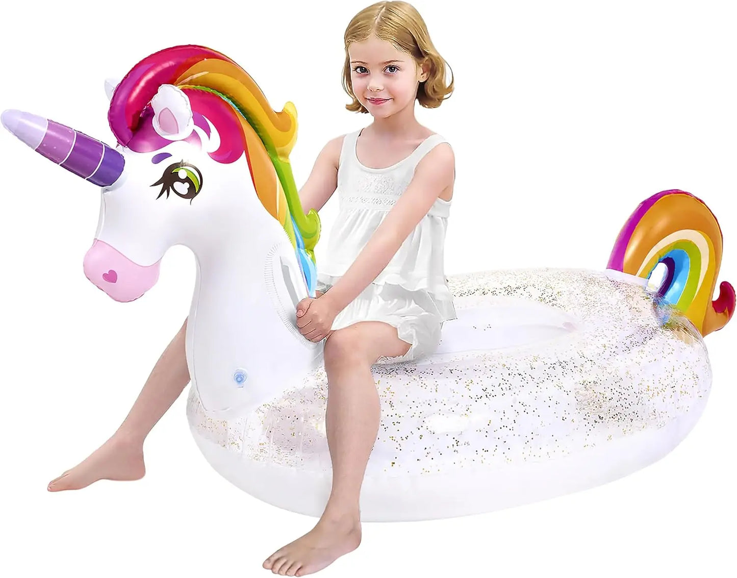 Unicorn Pool Float With Glitter And Sparkle Accents