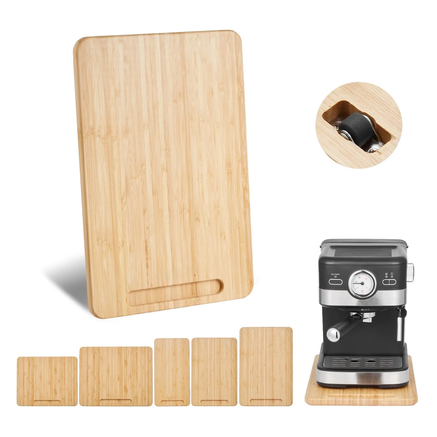 SucceBuy Muti-Size Kitchen Appliance Sliding Tray with Silent Wheels Below Cabinet Appliance Rolling Tray for Coffee