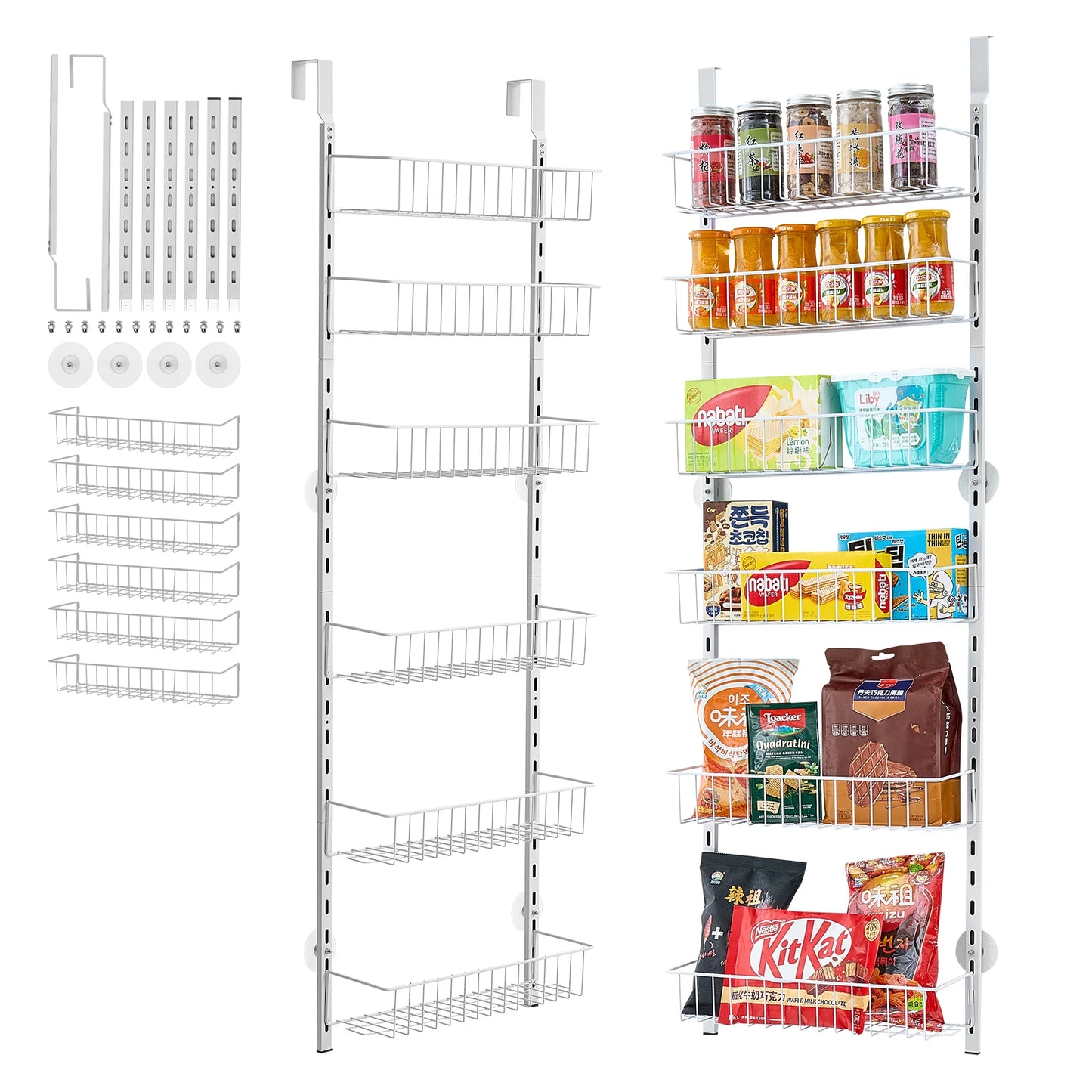 SucceBuy Over The Door Hanging Pantry Organizer Heavy Steel Rack