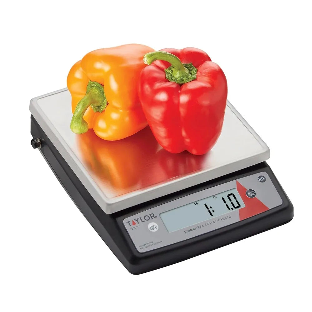 22-Pound Digital Portion Control Scale, Food Scale for Precise Weight Measuring, Tare and Hold Function, NSF, Stainless Steel Platform