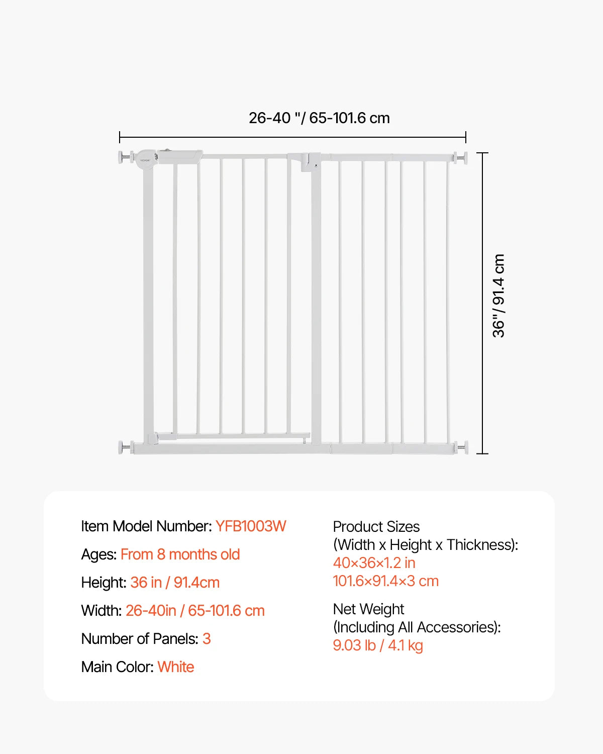 SucceBuy Walk Through Baby Gate Pressure Mount Doorway Safety Barrier