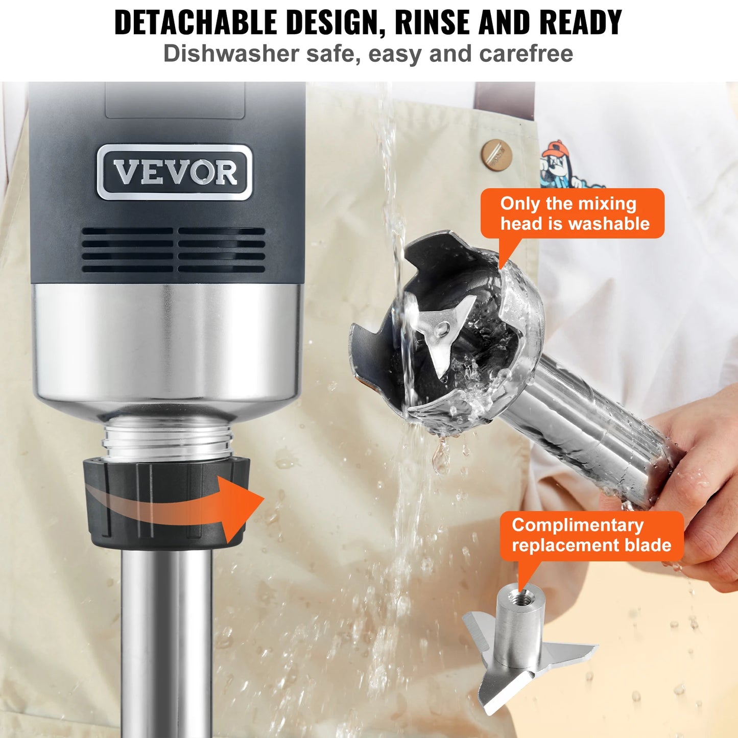 Succebuy Commercial Immersion Blender 500W Heavy Duty
