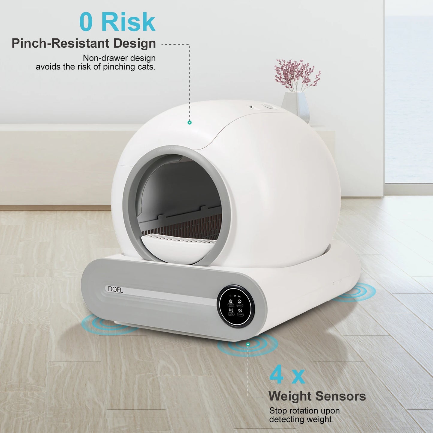 DOEL Automatic Self Cleaning Cat Litter Box App WiFi