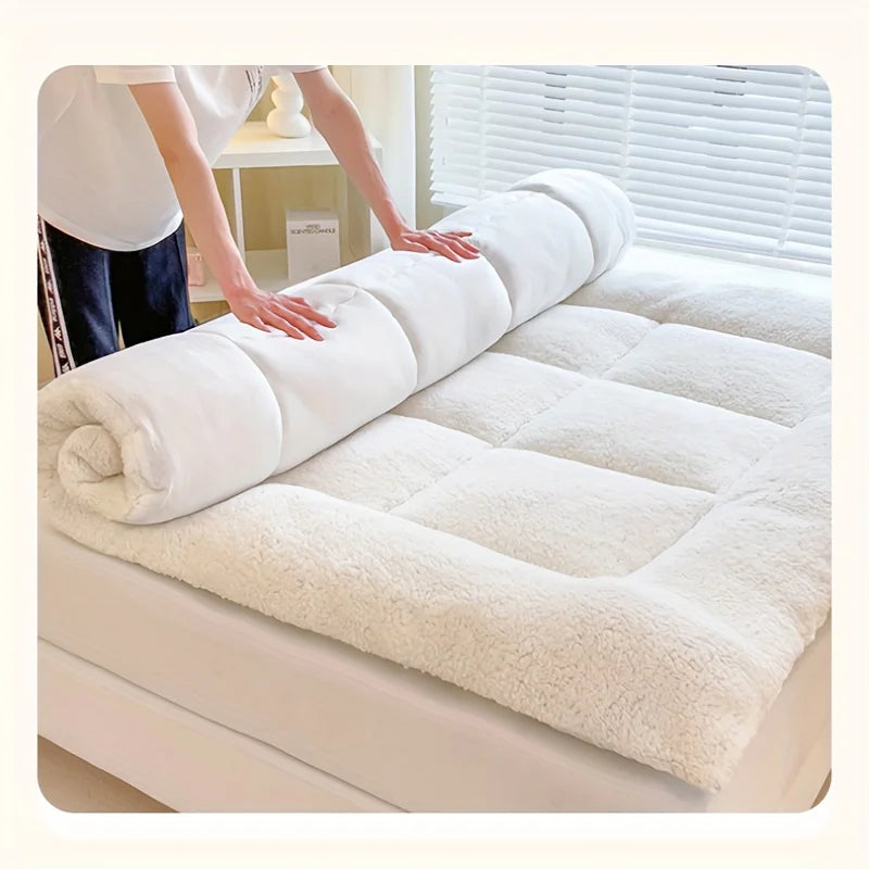 Sherpa Mattress Topper, Thickened, Warm, Skin-Friendly And Soft Naked Sleeping Mattress, Dormitory Single Bed Single Apartment S