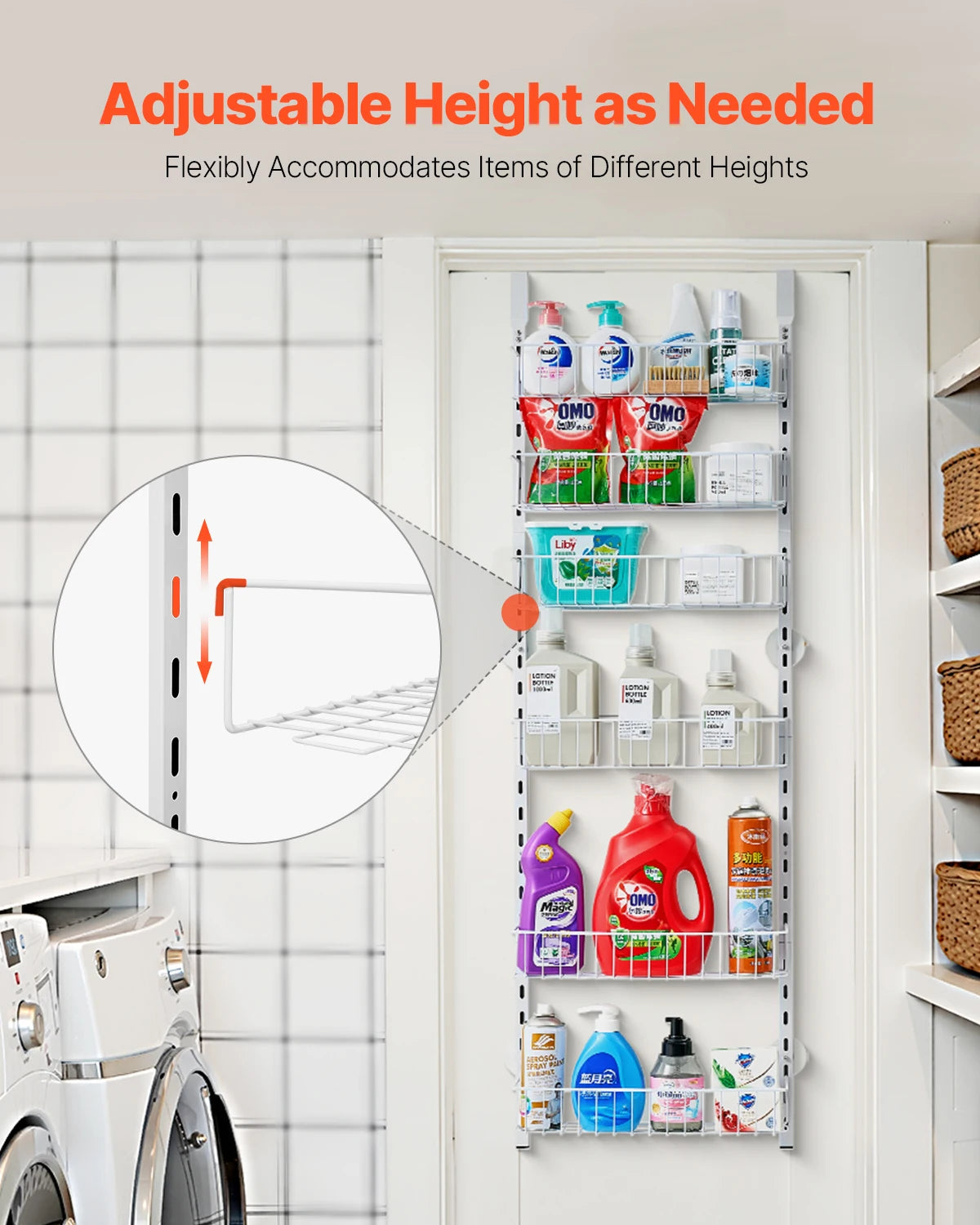 SucceBuy Over The Door Hanging Pantry Organizer Heavy Steel Rack