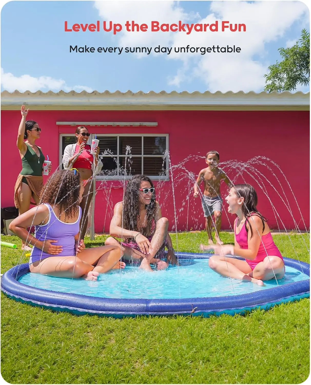 Splash Pad With Flying Disc For Dogs And Kids Playground