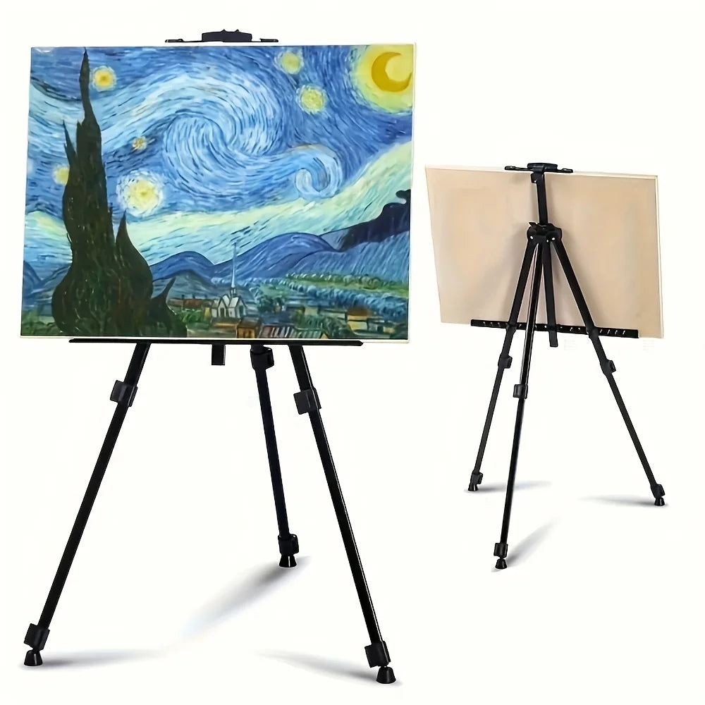 Adjustable Height Tripod Easel - Portable, Retractable with Foldable Tripod and Carrying Bag, Sturdy Base for Outdoor Sketching,
