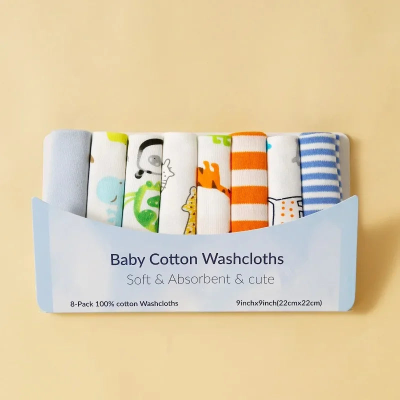 Newborn Cotton Baby Towels Set With Washcloths Premium