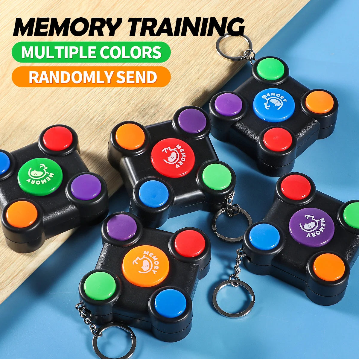 Battery Not Included, Random Style and Color Fun Handheld Memory Game Console - Portable Gaming System for Focus Training & Brai