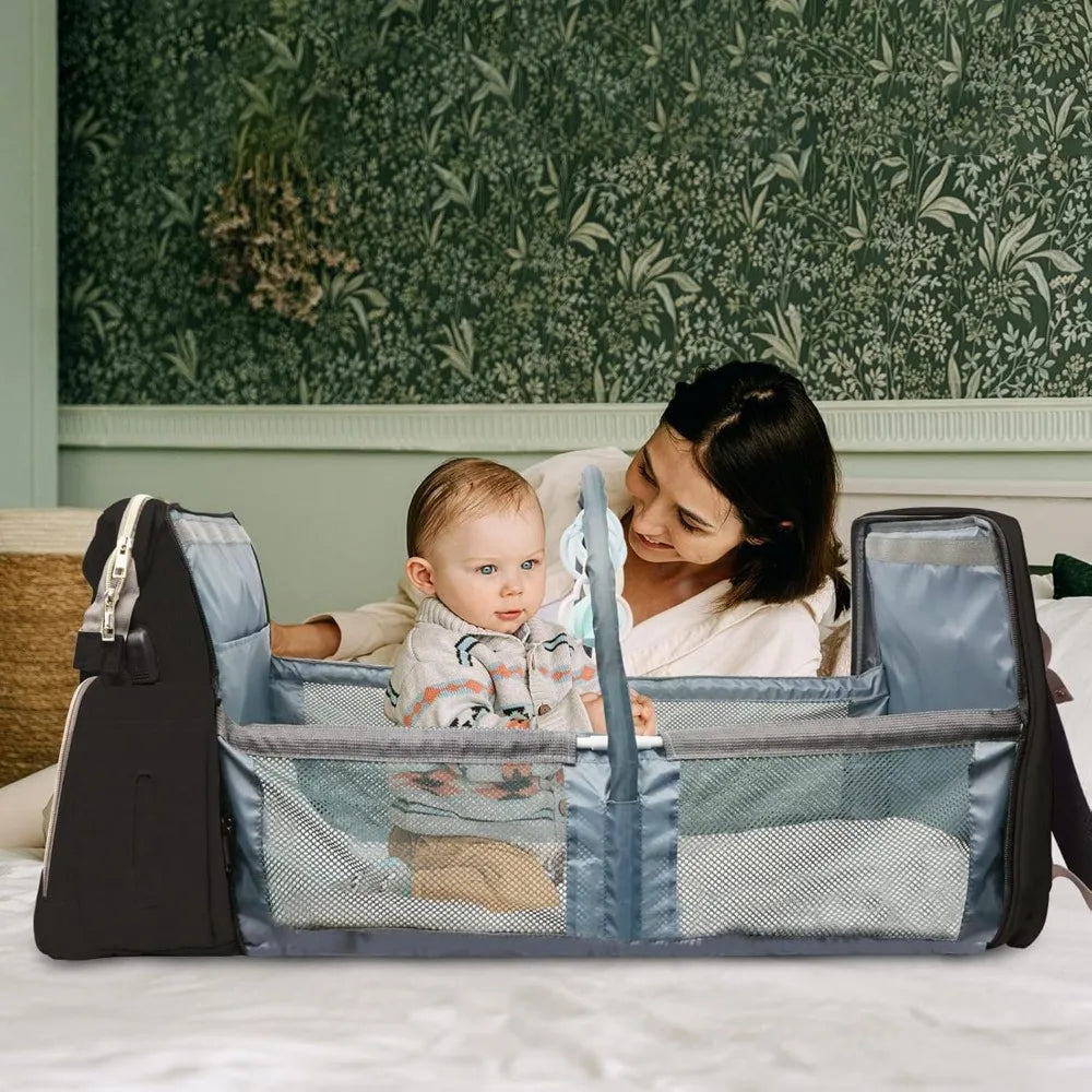 Diaper Bag with Changing Station,large Capacity Baby Diaper Bag Backpack for Mom Dad,3 Insulate Pocket& Breast Pump Diaper Bag