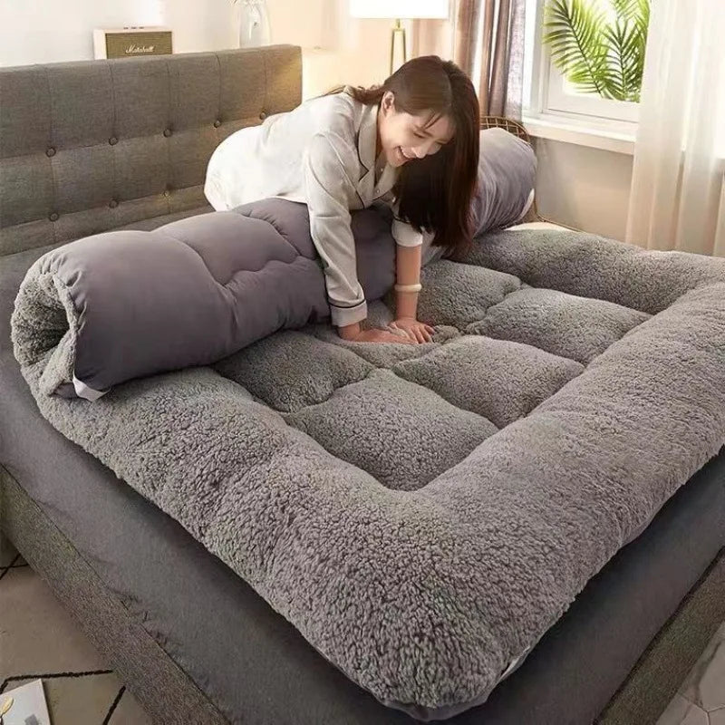 Sherpa Mattress Topper, Thickened, Warm, Skin-Friendly And Soft Naked Sleeping Mattress, Dormitory Single Bed Single Apartment S