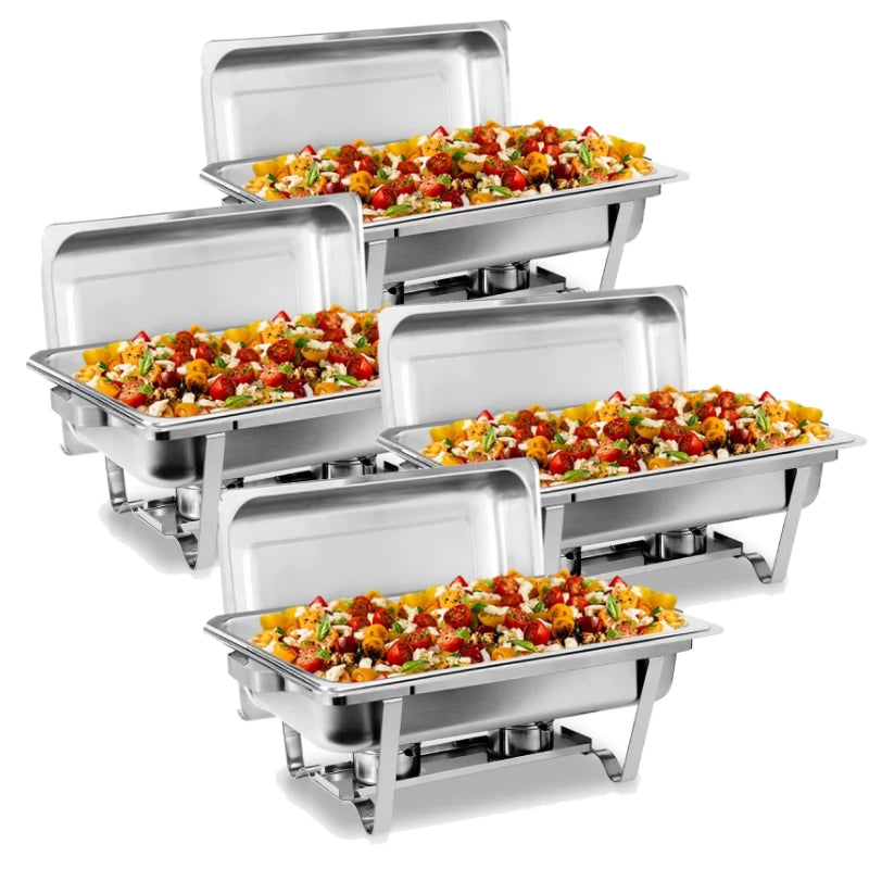 Stainless Steel Chafing Dish Buffet Set With Lids And Holders