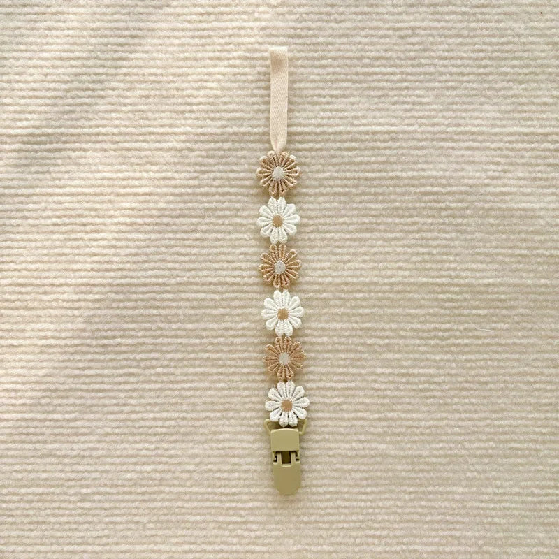 Daisy Pacifier Clips for Baby Anti Drop Chain Clip