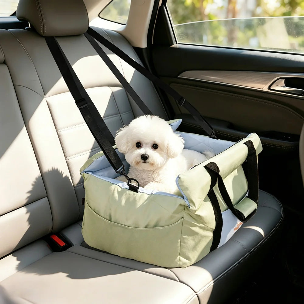 Borwart Portable Dog Car Seat With Safety Belt Removable Cover