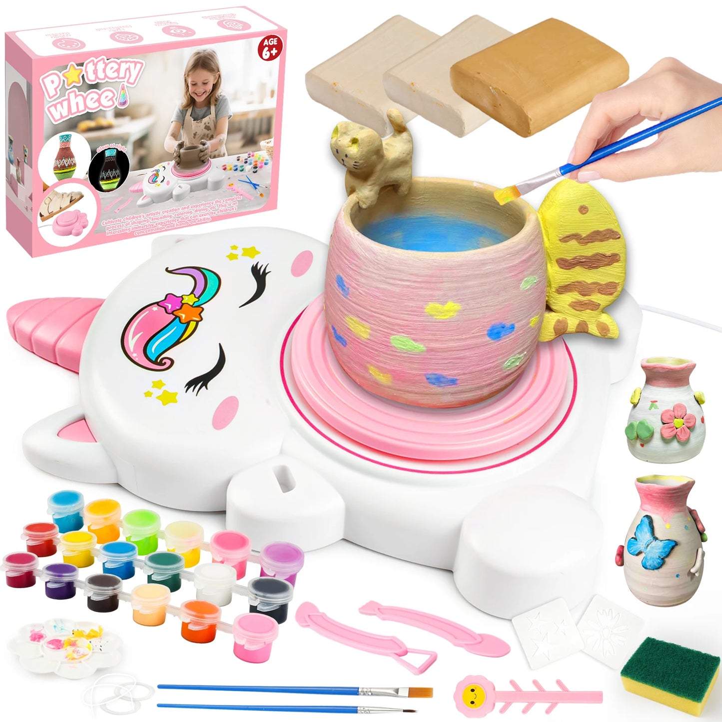 Complete Pottery Arts and Crafts for Kids Ages 8-12, Pottery Studio Kit ,Christmas Birthday Gifts Toys for Boy Girls