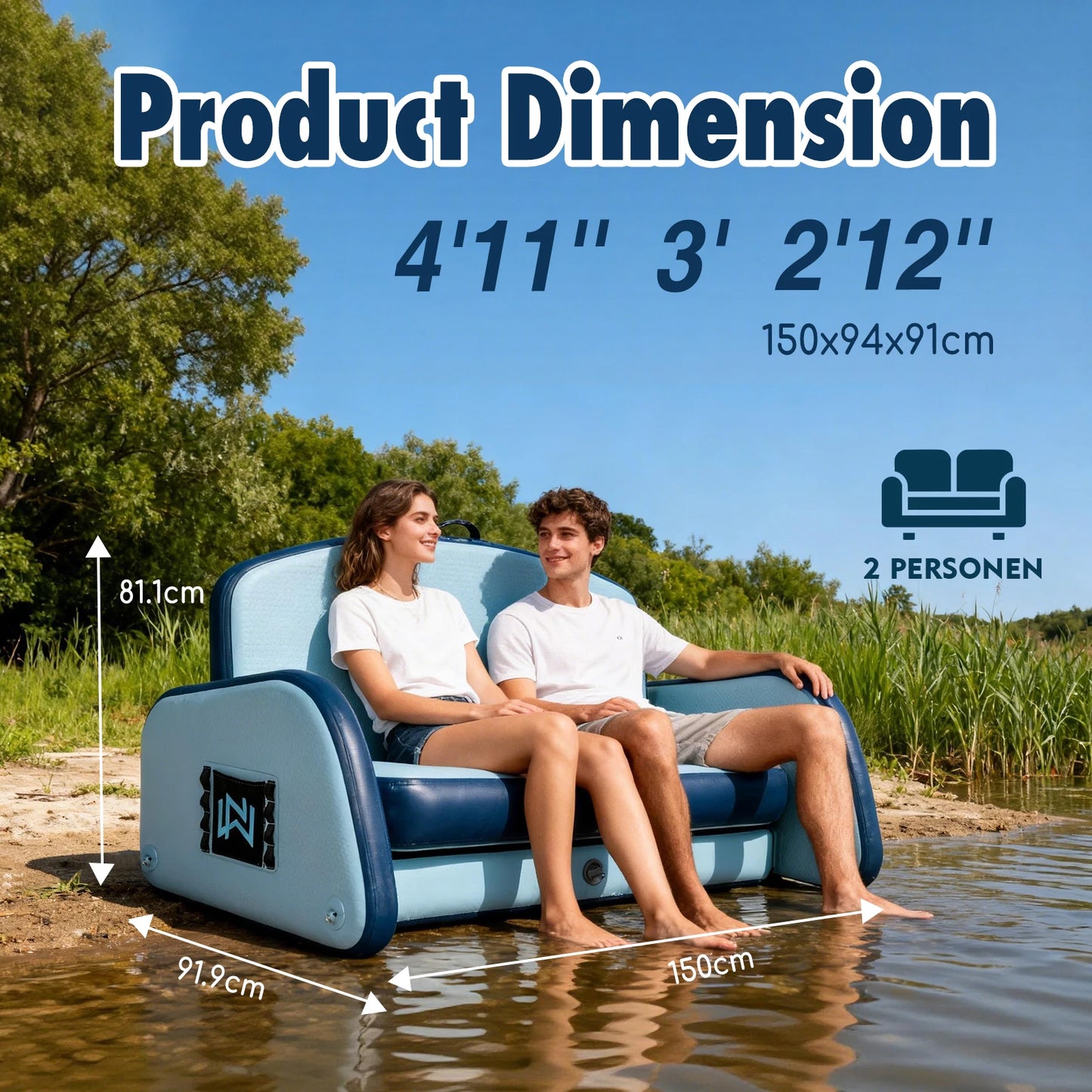 Nawakar Inflatable Water Sofa Inflatable Water Chair Comfortable U-Shaped Inflatable Single Floating Lounge Chair for Swimming Pool Party Beach Summer