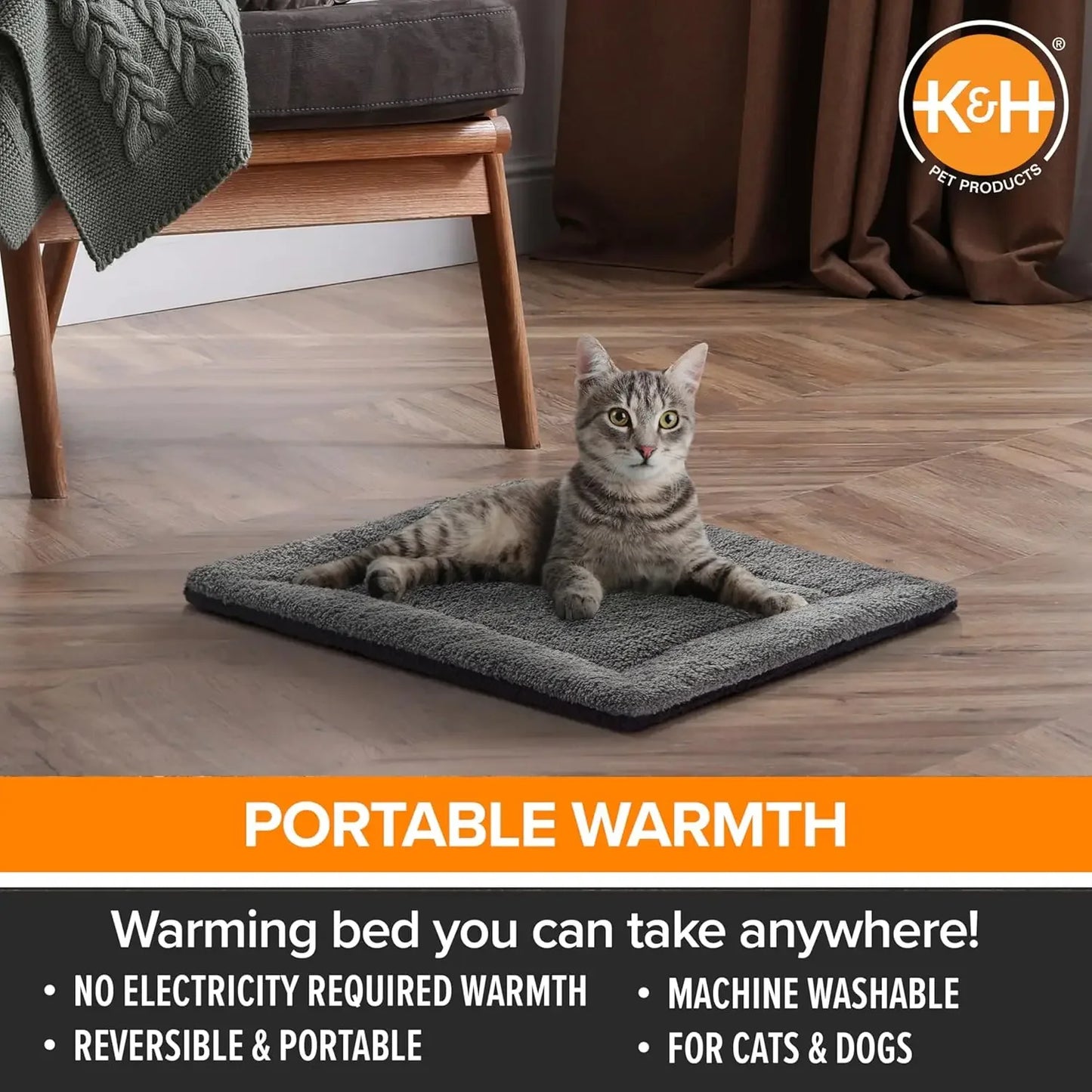 Self-Warming Cat Bed Pad Reversible Heating Mat for Indoor Cats