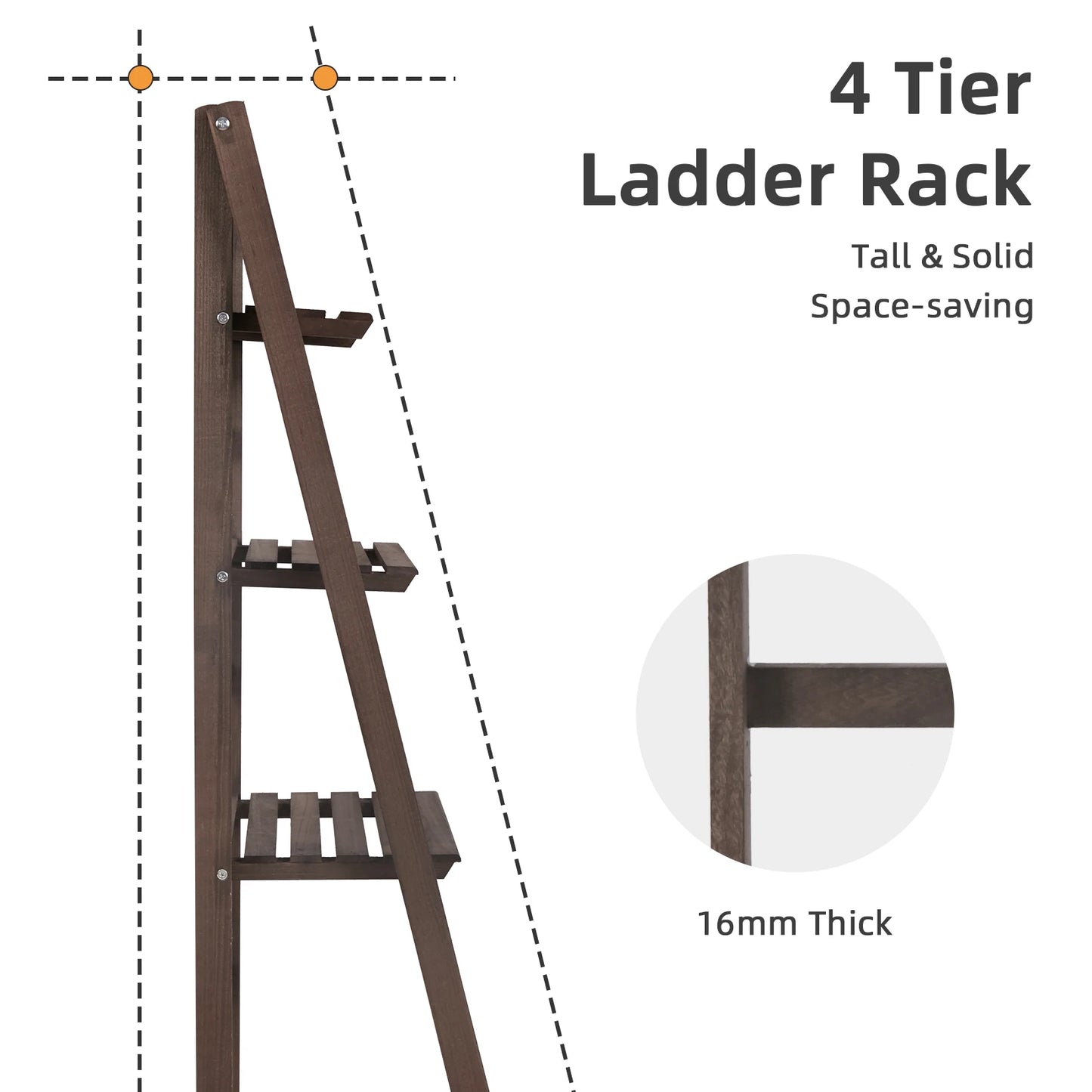 Premium Folding Four Tier Wooden Storage Shelf For Home