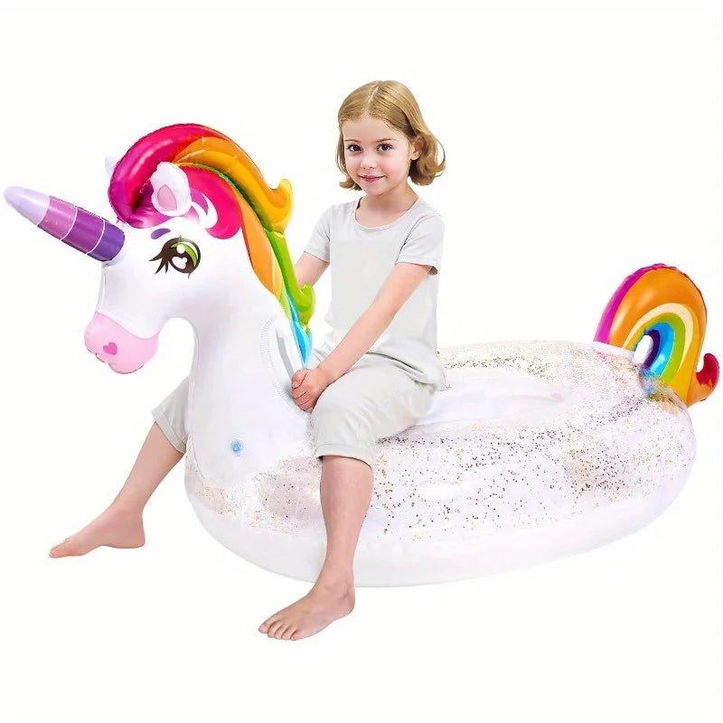 Unicorn Pool Float With Glitter And Sparkle Accents