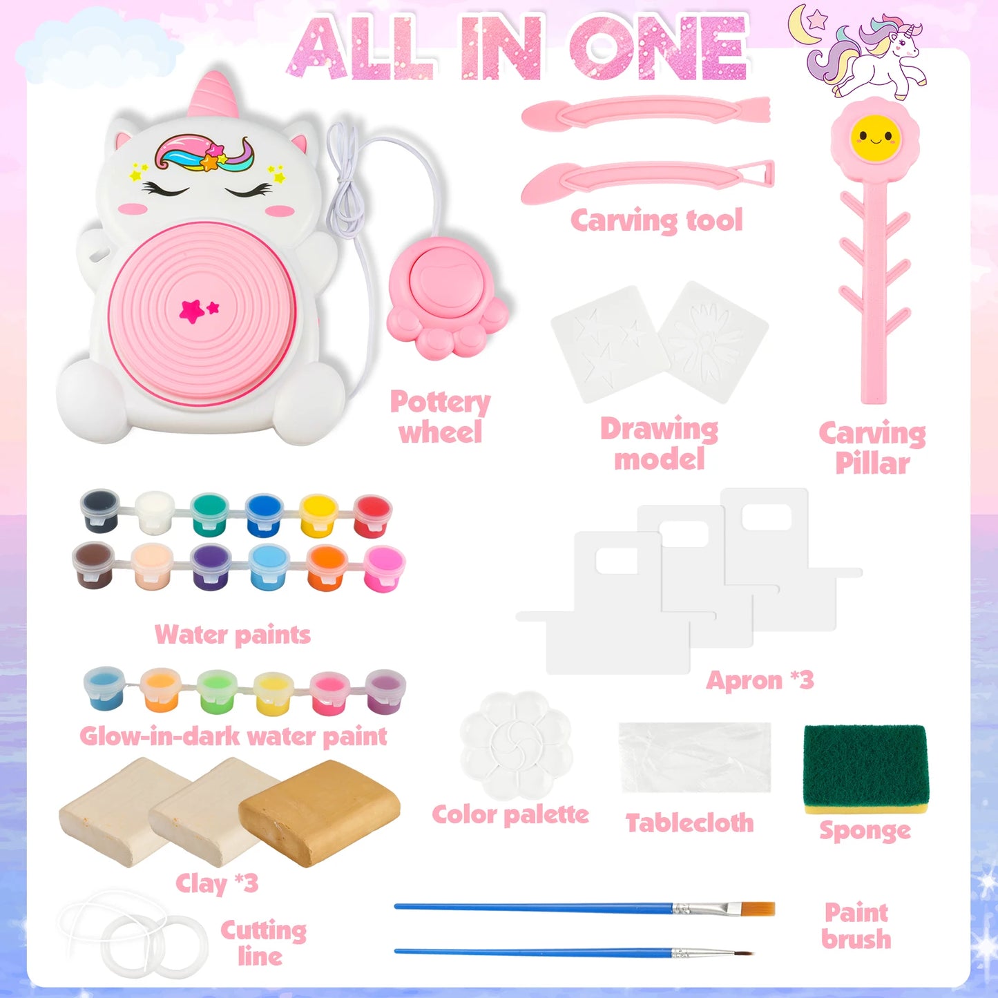 Complete Pottery Arts and Crafts for Kids Ages 8-12, Pottery Studio Kit ,Christmas Birthday Gifts Toys for Boy Girls