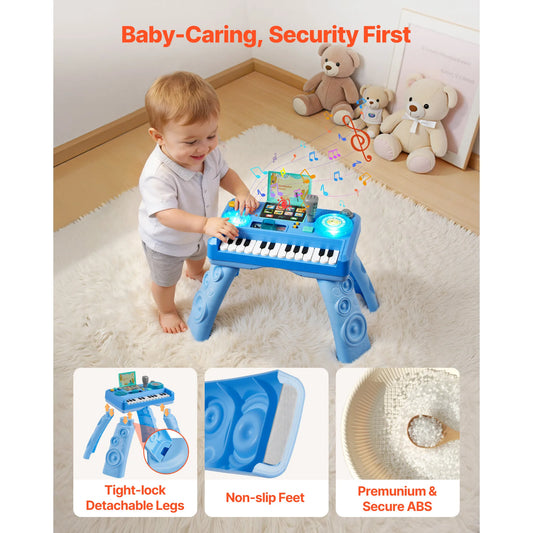 SucceBuy Baby DJ Activity Table with Recording and LED Turntable