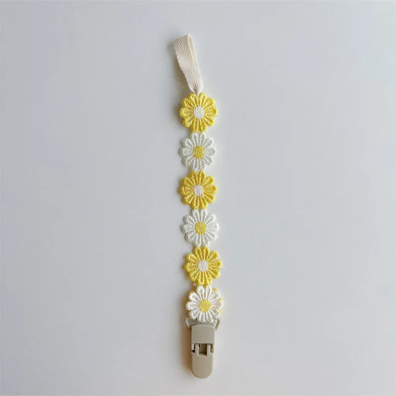 Daisy Pacifier Clips for Baby Anti Drop Chain Clip