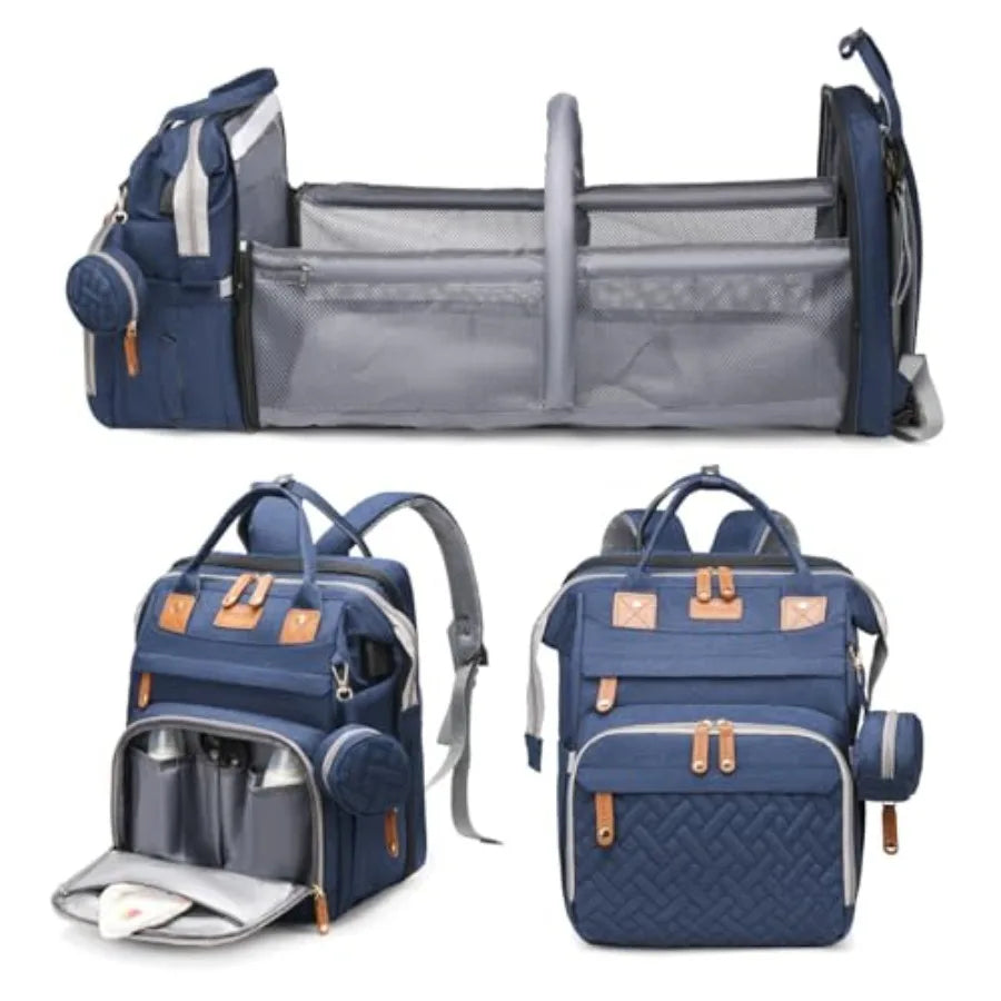 Jeryswet Baby Diaper Bags with Changing Station, Waterproof Large Capacity Diaper Bag Backpack for Moms Dads with USB Charging