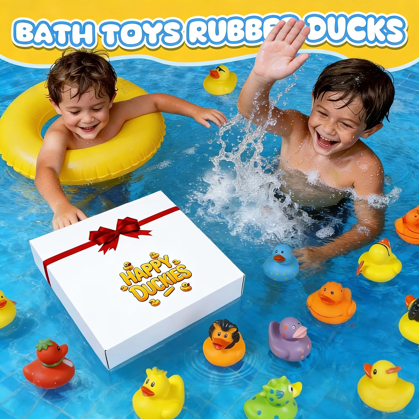 100/200pcs Ducks In Box, Assortment Ducks Bulk For Cars Ducking, 2" Mini Duckies For Toddler Bath Toys, Pool Toys Birthday Gifts Multi-Item Party Favor Packs JUYHGV