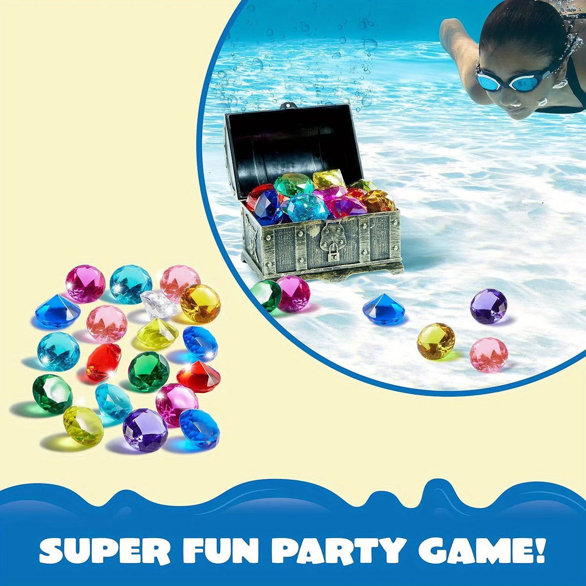 Joyfy 16 Colorful Underwater Pool Diving Gemstones