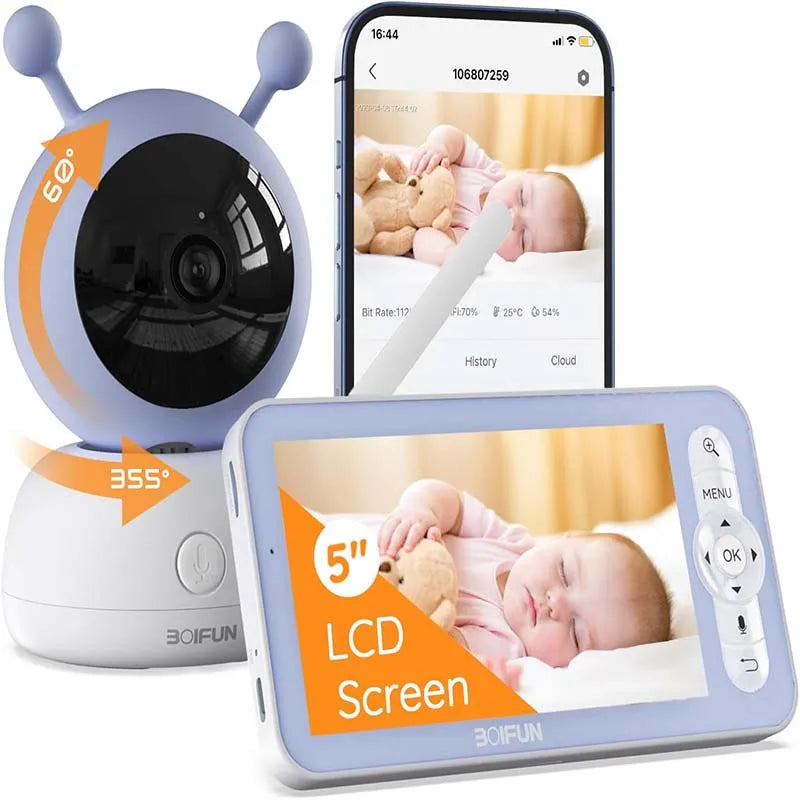 BOIFUN WiFi Video Baby Monitor Night Vision Two Way Talk