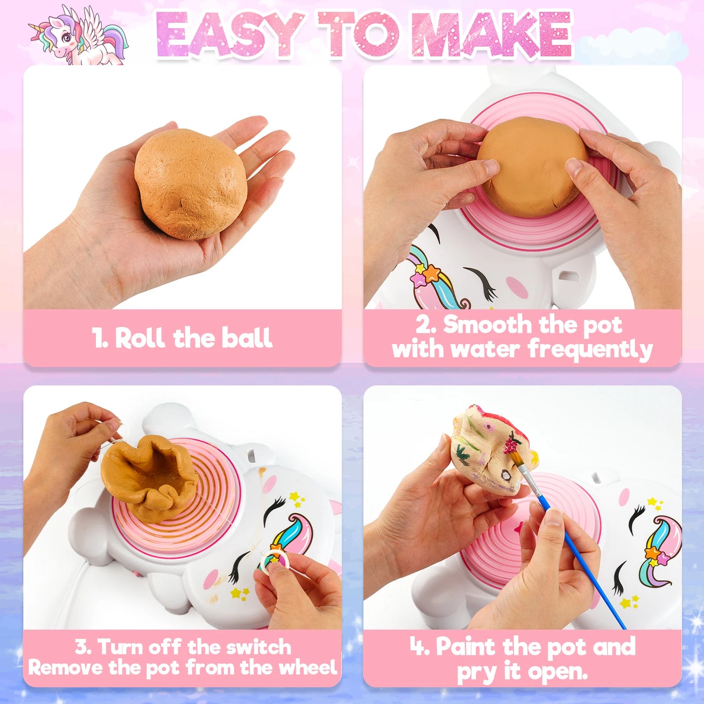 Complete Pottery Arts and Crafts for Kids Ages 8-12, Pottery Studio Kit ,Christmas Birthday Gifts Toys for Boy Girls