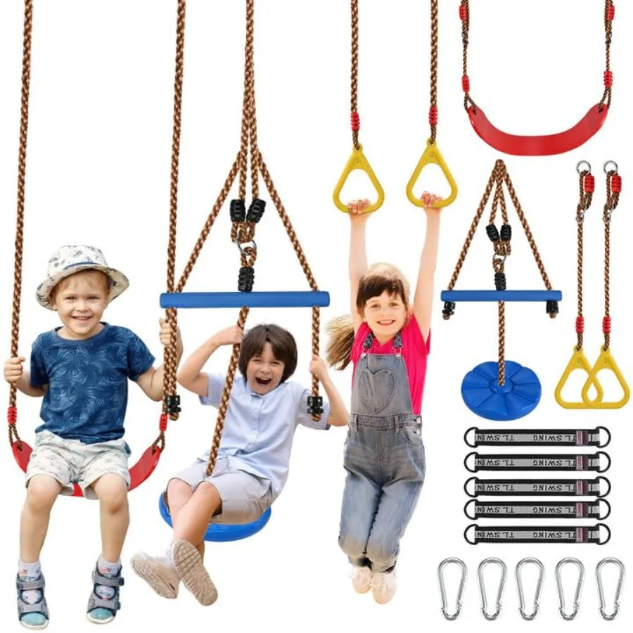 YAO HUI HUANG Backyard Kids Swing Set With EVA Discs
