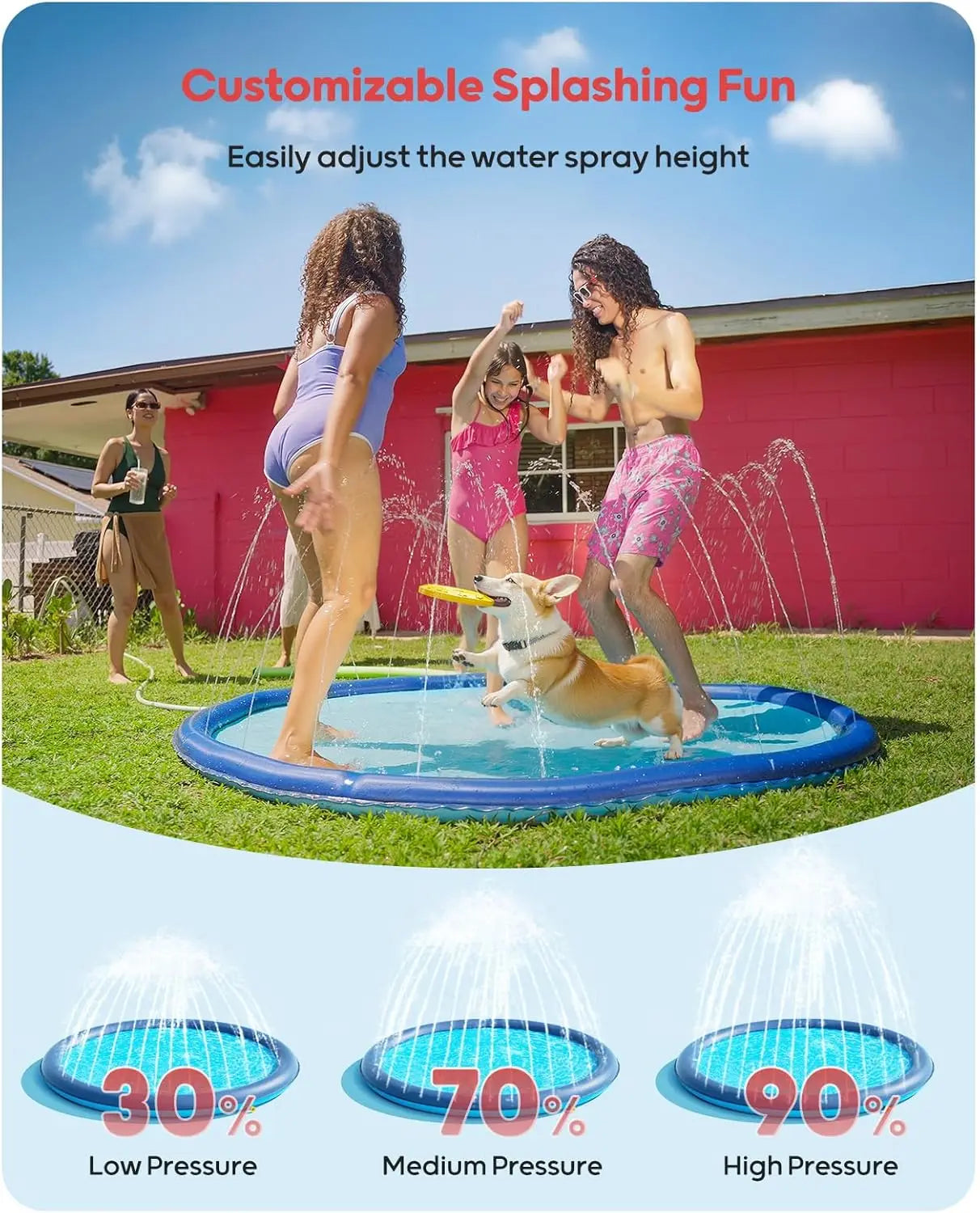Splash Pad With Flying Disc For Dogs And Kids Playground
