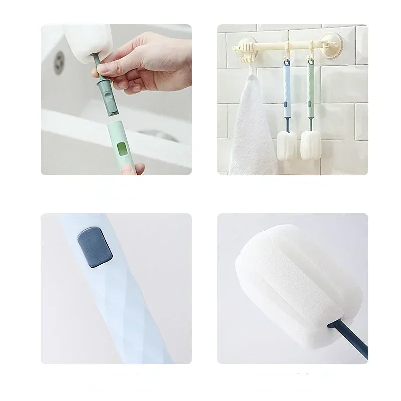 Removable Sponge Baby Bottle Brush For Easy Cup Cleaning
